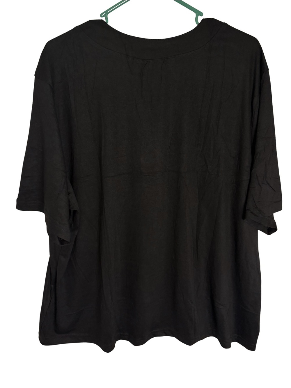 3/$20 Black Boho Floral Embroidered V-Neck Elbow Sleeve Shirt - Picture 2 of 5